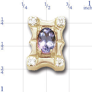 AC38 14K TANZANITE & DIAMOND SLIDE 